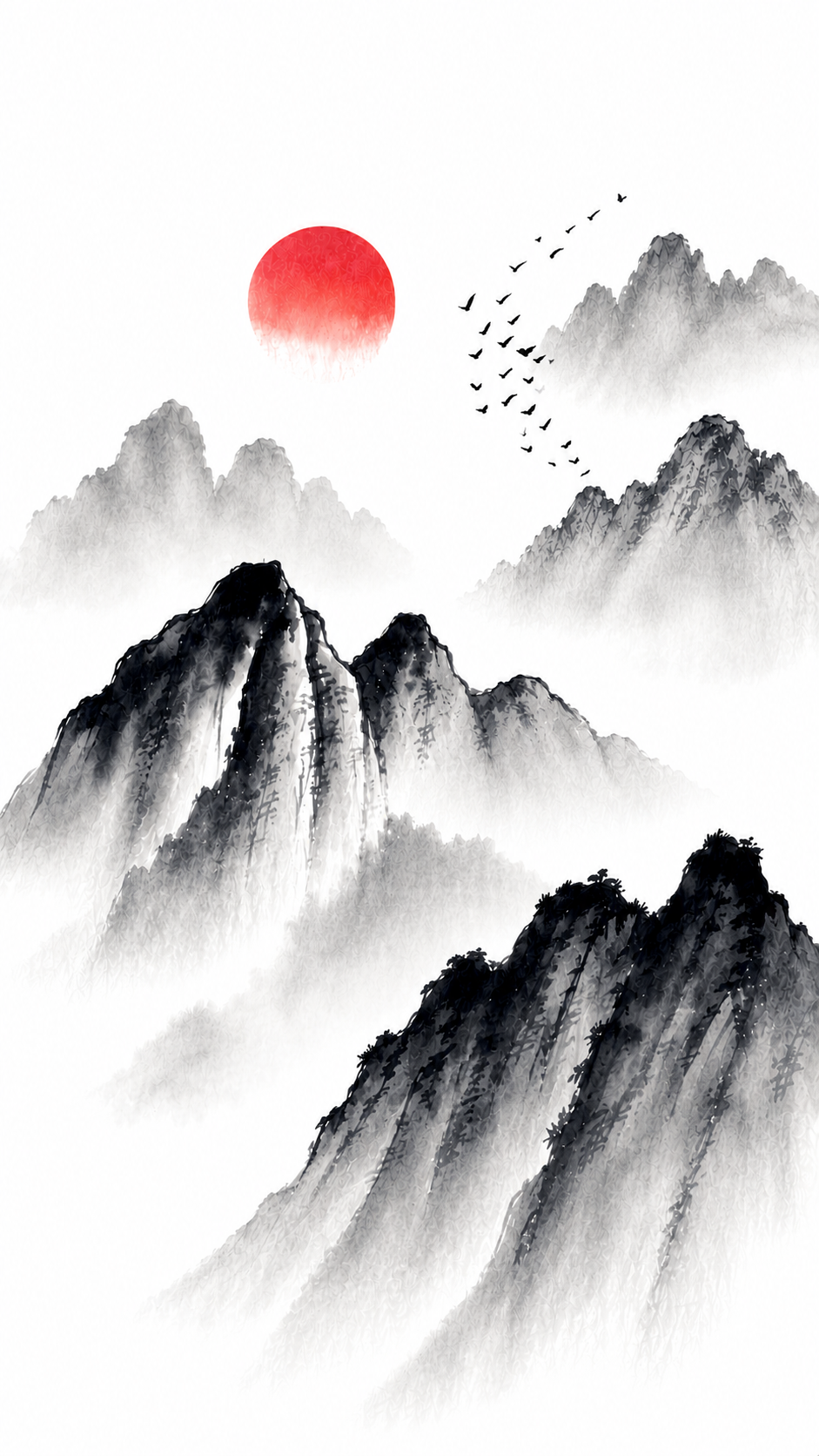 Jiyi over a Chinese ink-wash landscape with example vocabulary cards